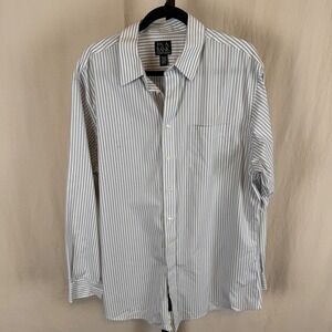 JOS A BANK Traveler Tailored Fit 17 35 Striped Cotton Dress Shirt Men
